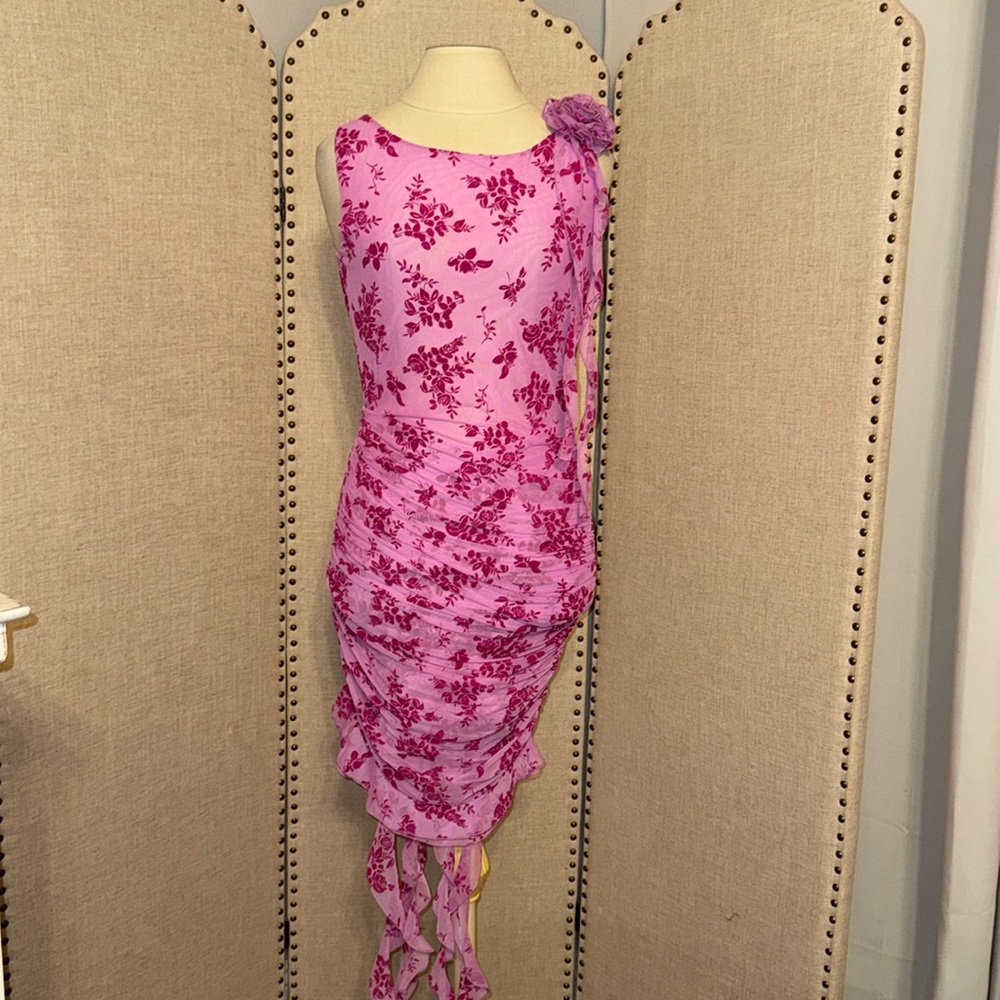 NWT PINK FLORAL DRESS - Picture 6 of 8